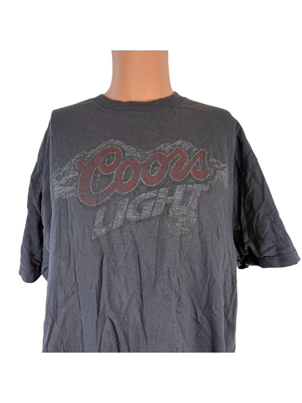 Vintage Coors Light T Shirt Mens Size XL Gray Beer Logo Y2K